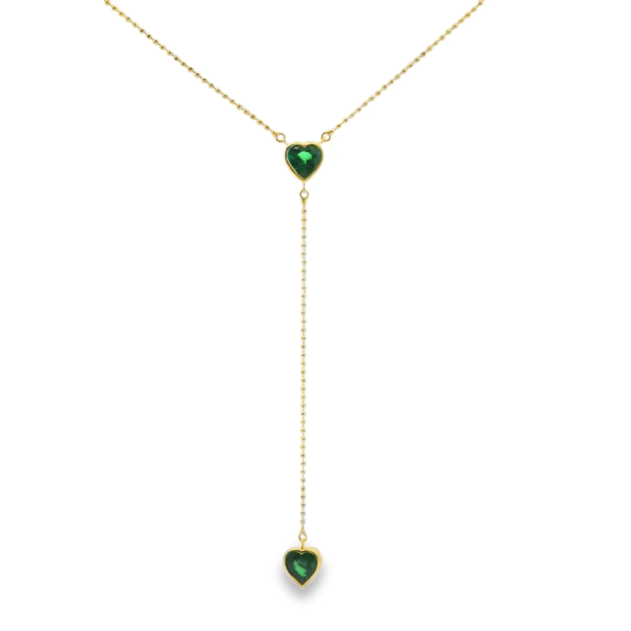 Bezel Heart Lariat Necklace