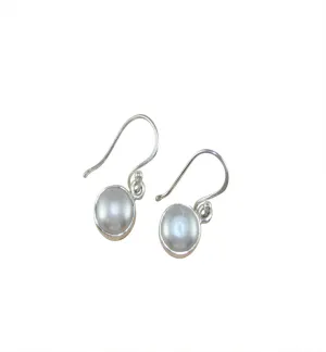 Bezel Set Pearl Drop Earrings