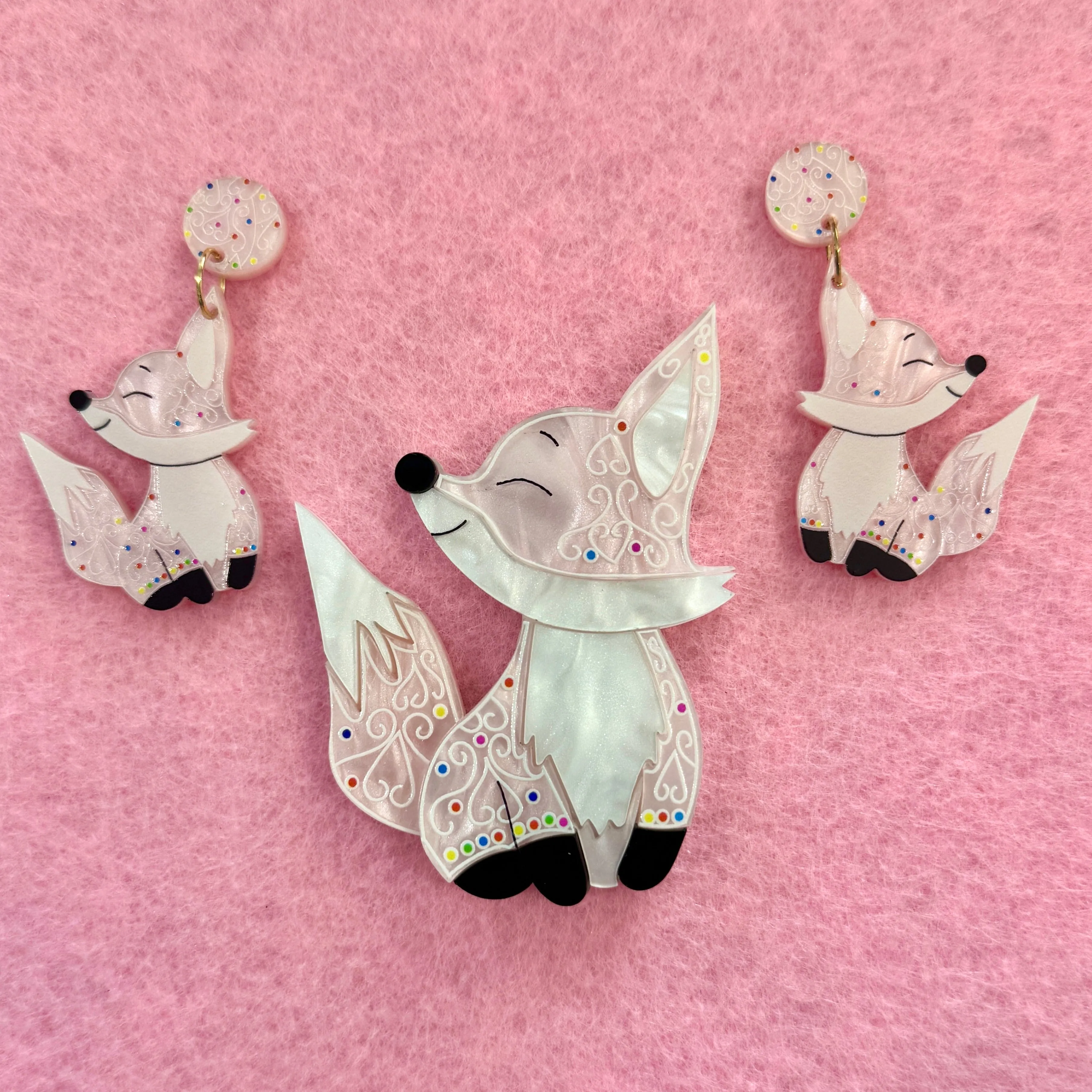 Biscuit the fox 🦊 - Brooch - Set of 2