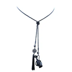 BLACK NECKLACE  #FW1403706 (AG7/ R GH3)