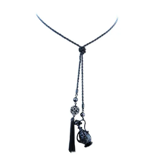 BLACK NECKLACE  #FW1403706 (AG7/ R GH3)