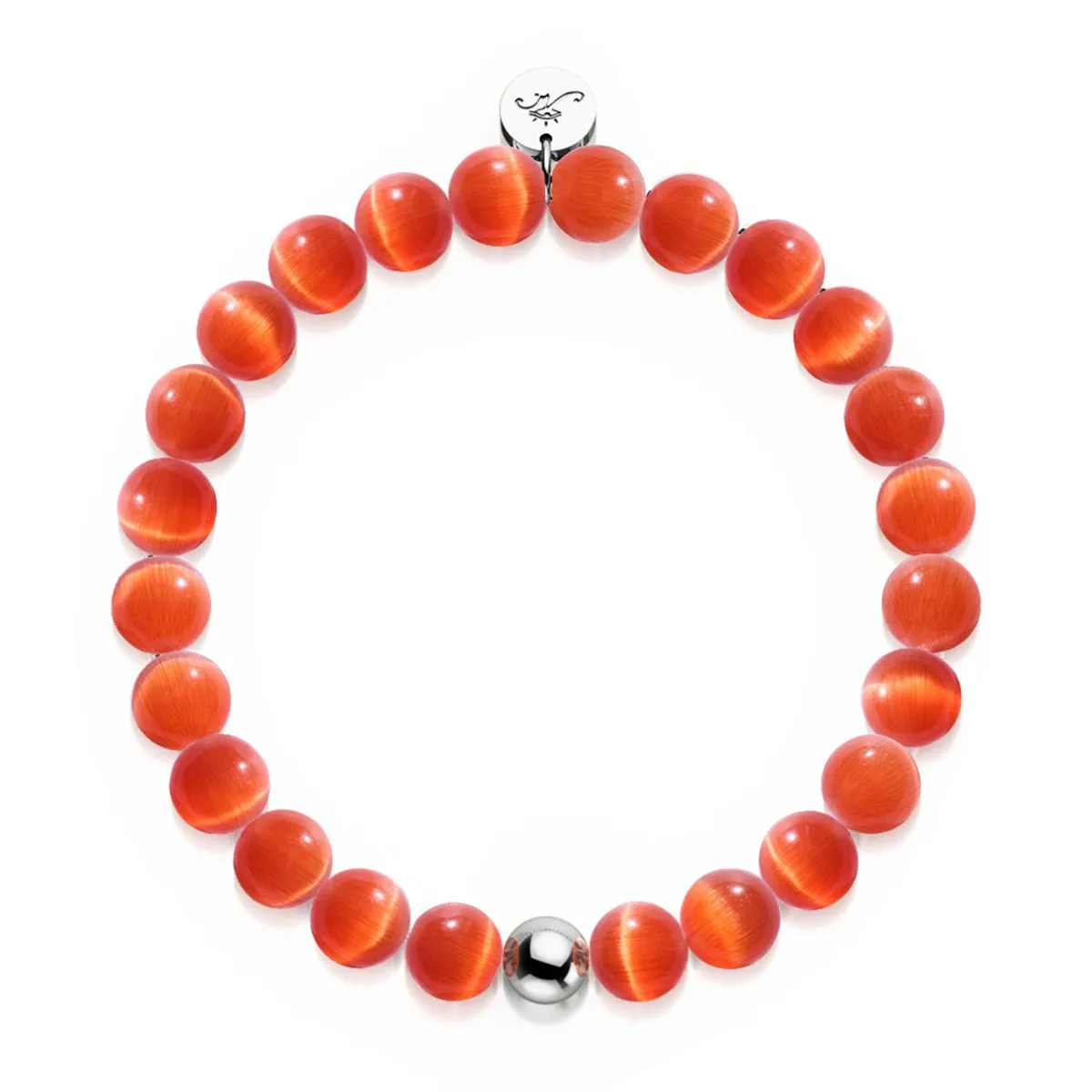 Blood Moon | .925 Sterling Silver | Cheshire Glass Bracelet