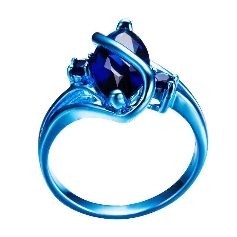 Blue Gold Stone Ring