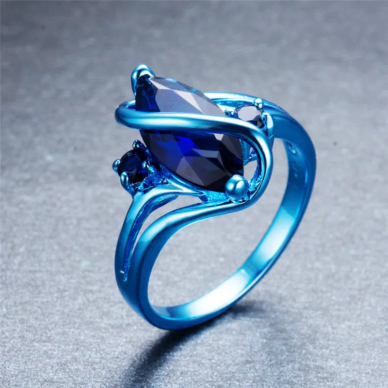 Blue Gold Stone Ring