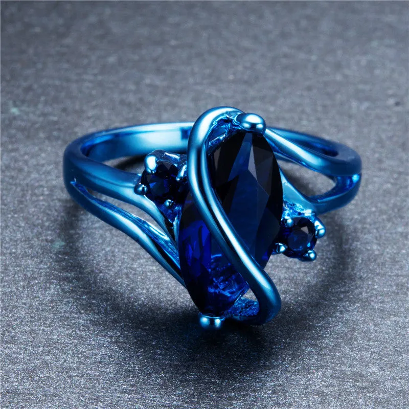 Blue Gold Stone Ring