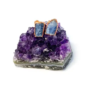 Blue Kyanite Blade Stud Earrings