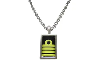 Bordered Rectangular Nautical Captain Rank Necklace