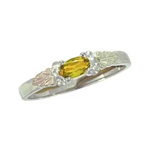 Bright Citrine - Sterling Silver Black Hills Gold Ring