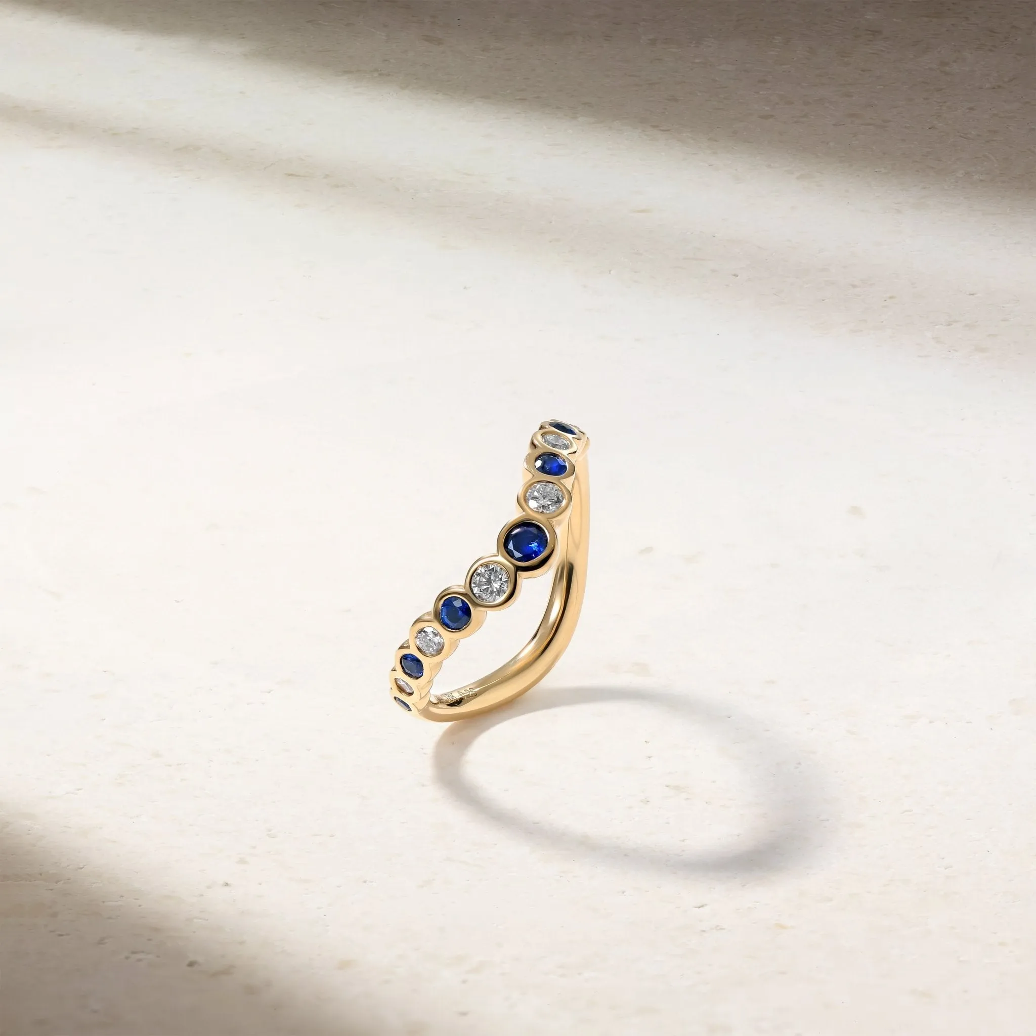 Bubbly Zenith Sapphire and Diamond Ring
