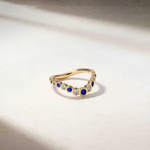 Bubbly Zenith Sapphire and Diamond Ring
