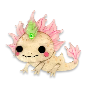 Butterscotch Axolotl  - brooch - Set of 4