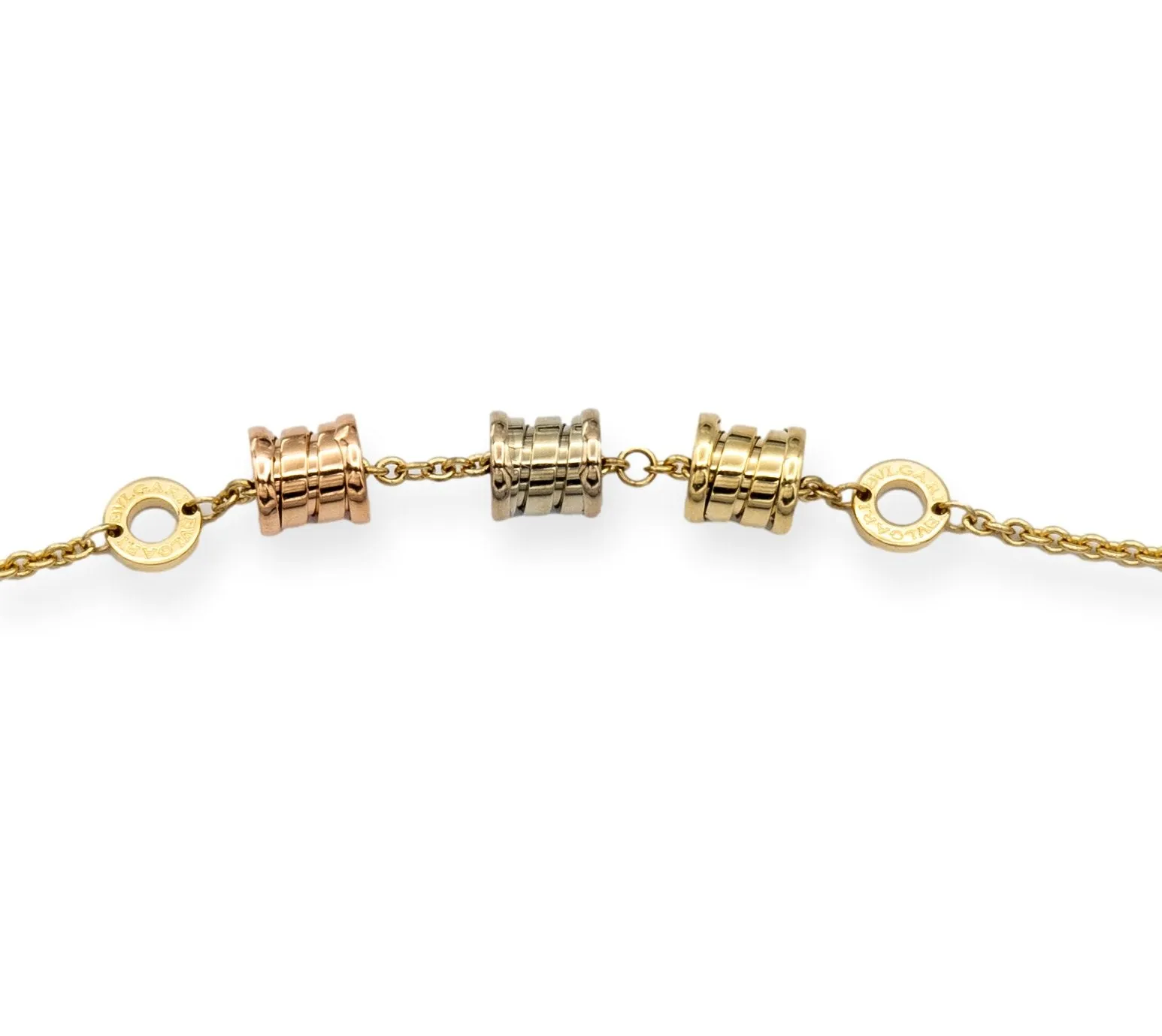 Bvlgari B-Zero Three Elements 18K Gold Link Bracelet 7.5" Long