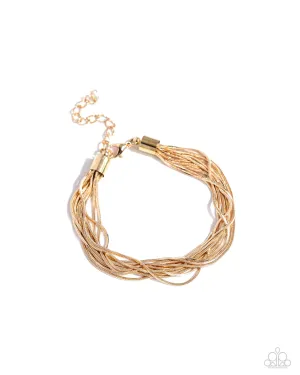 By a Show of STRANDS - Gold - Snake Chain Paparazzi Paparazzi Lobster Claw Bracelet