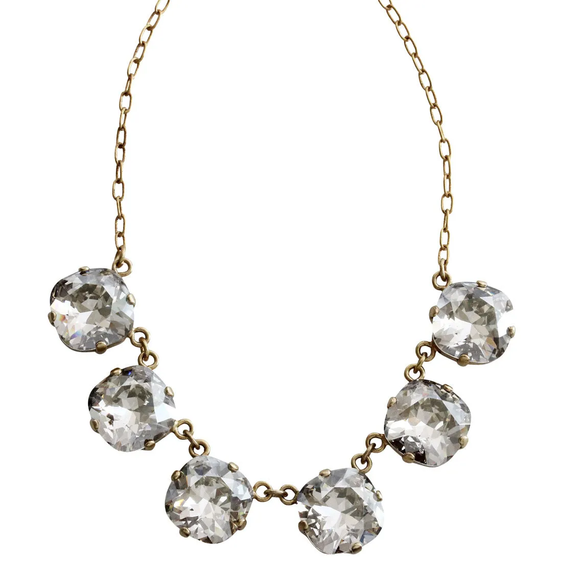 Catherine Popesco 14k Gold Plated Crystal Round Necklace, 16"   2" Extender 1257G Shade