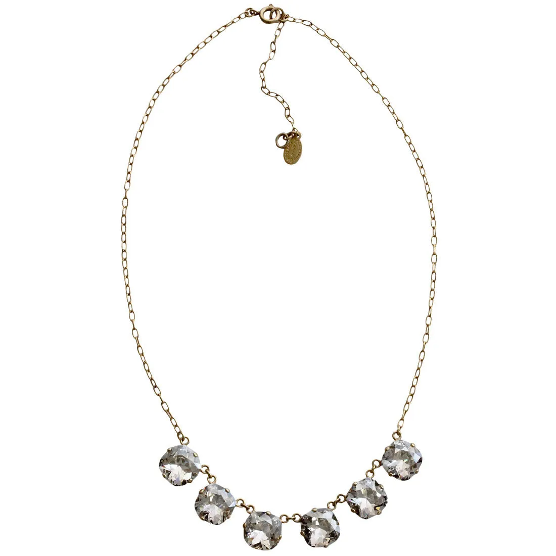 Catherine Popesco 14k Gold Plated Crystal Round Necklace, 16"   2" Extender 1257G Shade