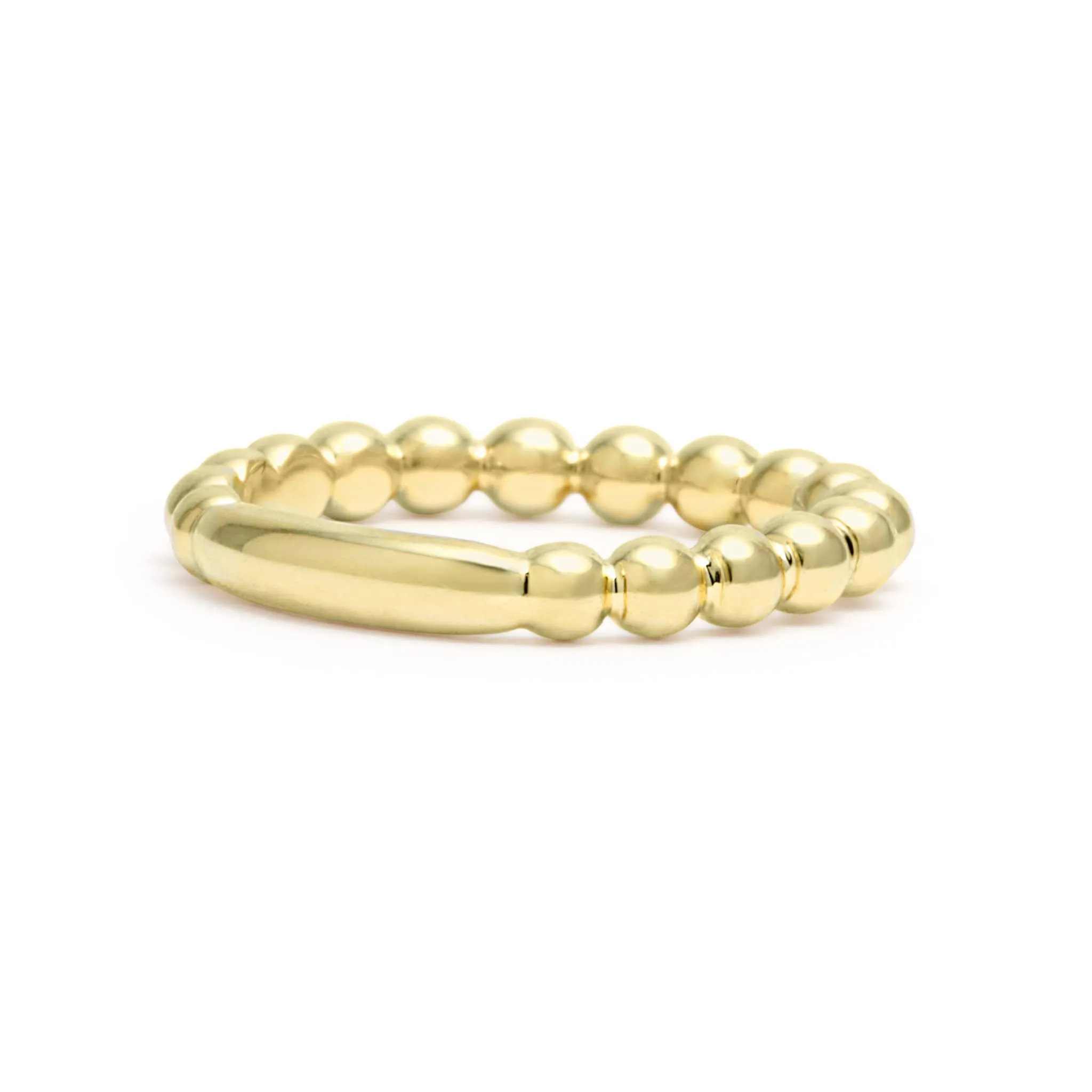 Caviar Gold 18K Gold Beaded Stacking Ring