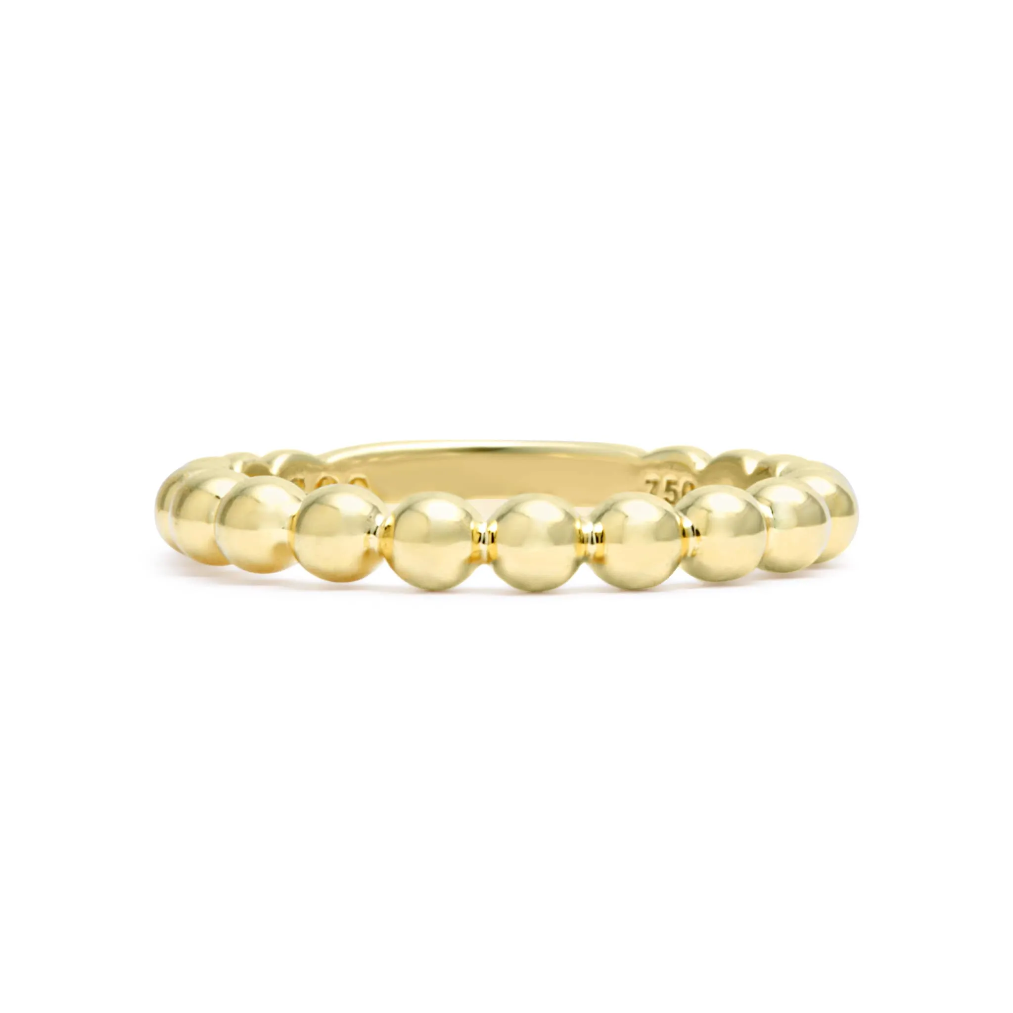 Caviar Gold 18K Gold Beaded Stacking Ring