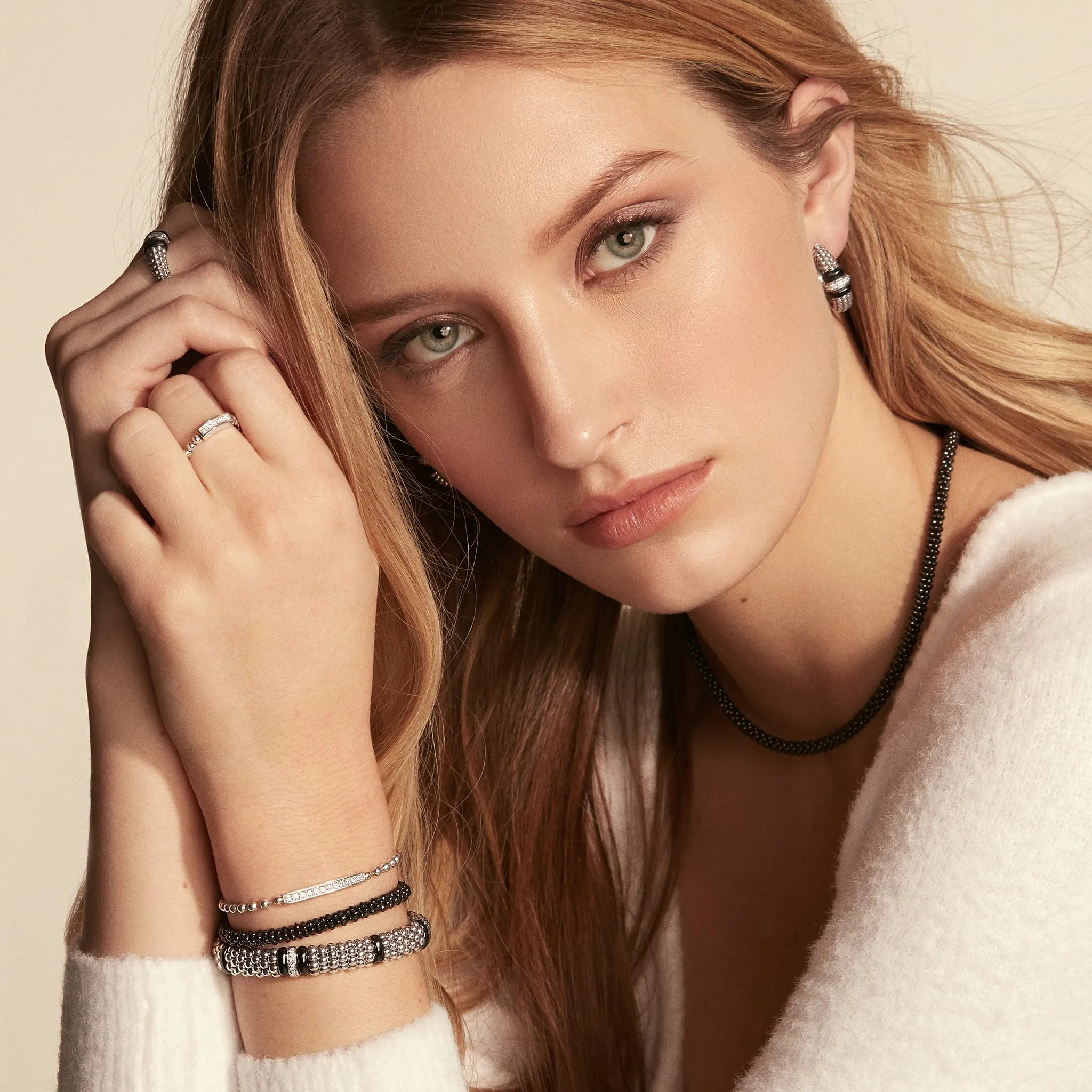 Caviar Spark Diamond Stacking Ring