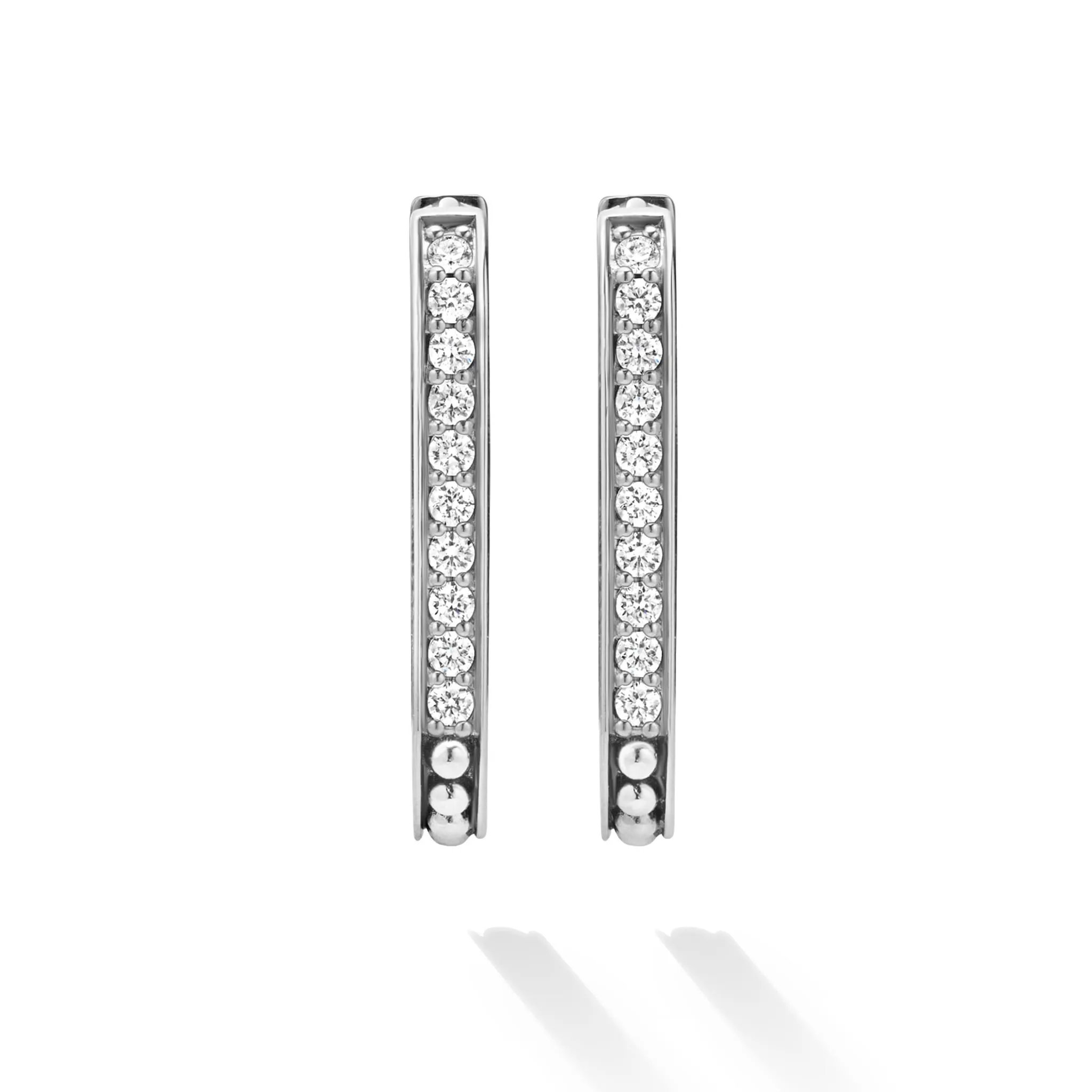 Caviar Spark Linear Diamond Hoop Earrings