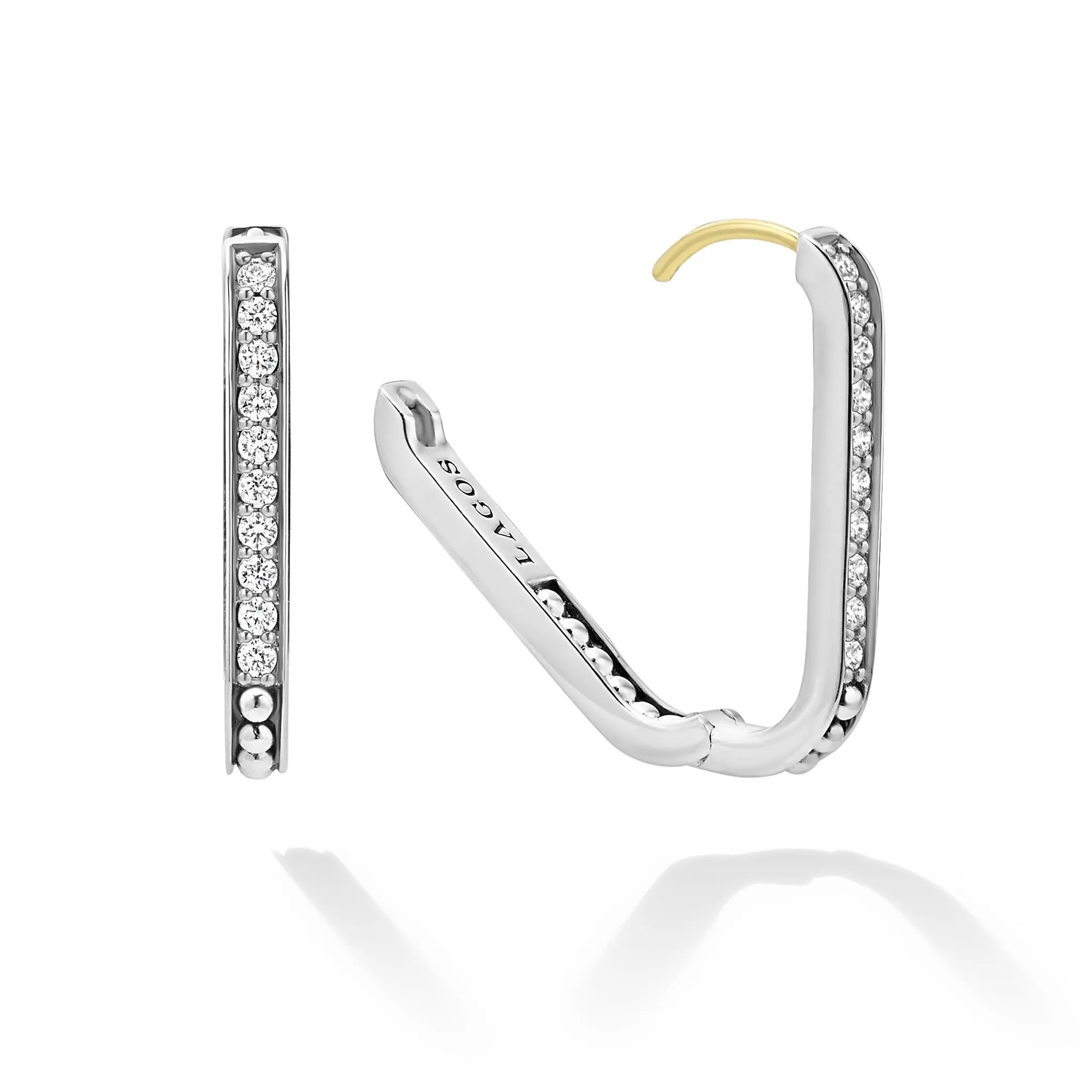 Caviar Spark Linear Diamond Hoop Earrings