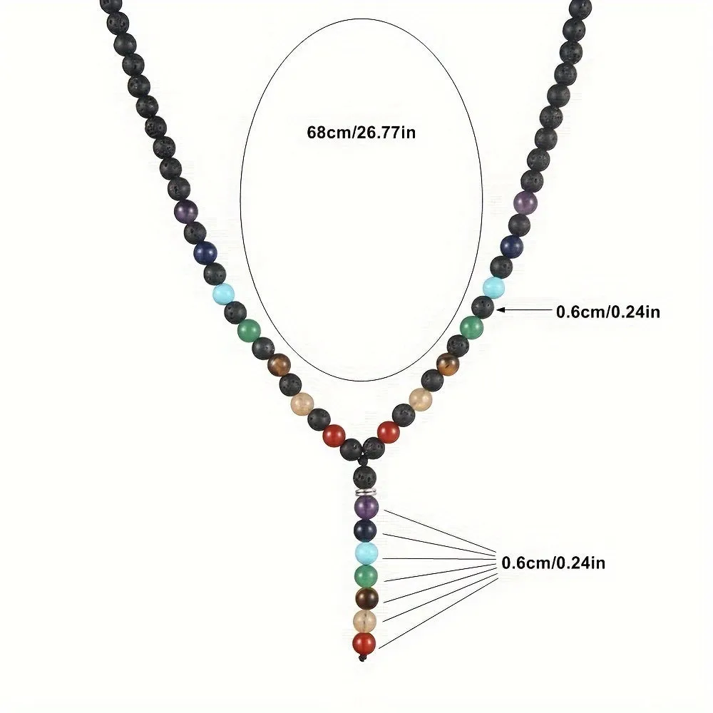 Chakra Bead Y Necklace for Men And Women