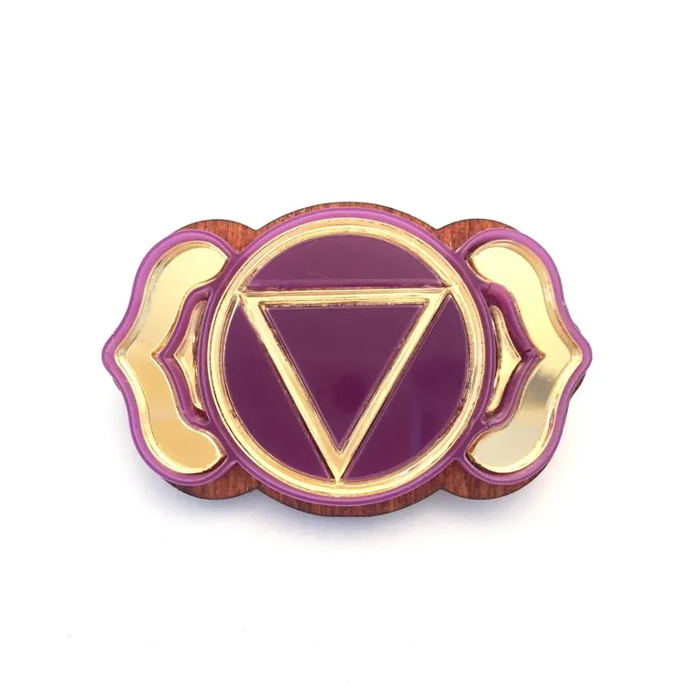 Chakra sacred geometry brooch