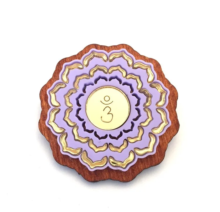 Chakra sacred geometry brooch