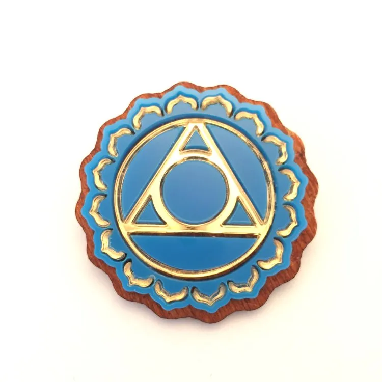 Chakra sacred geometry brooch