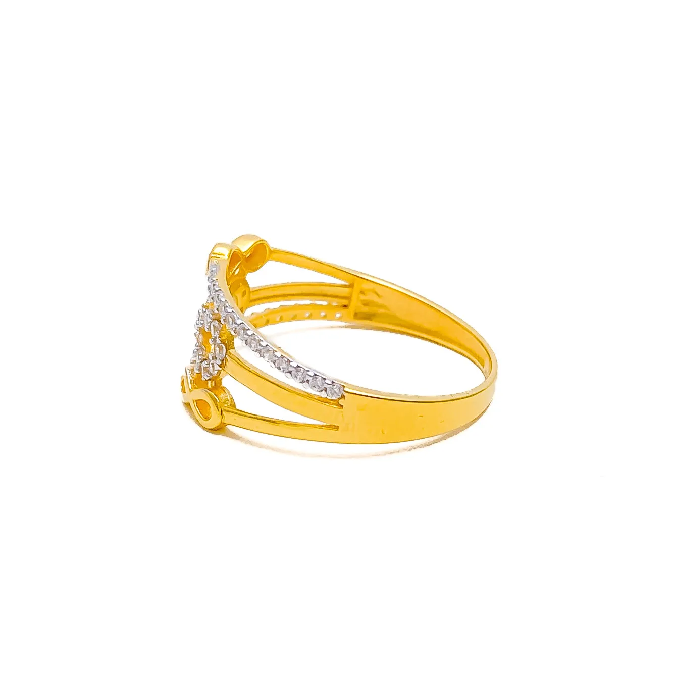 Charming Dressy 21k Gold CZ Ring