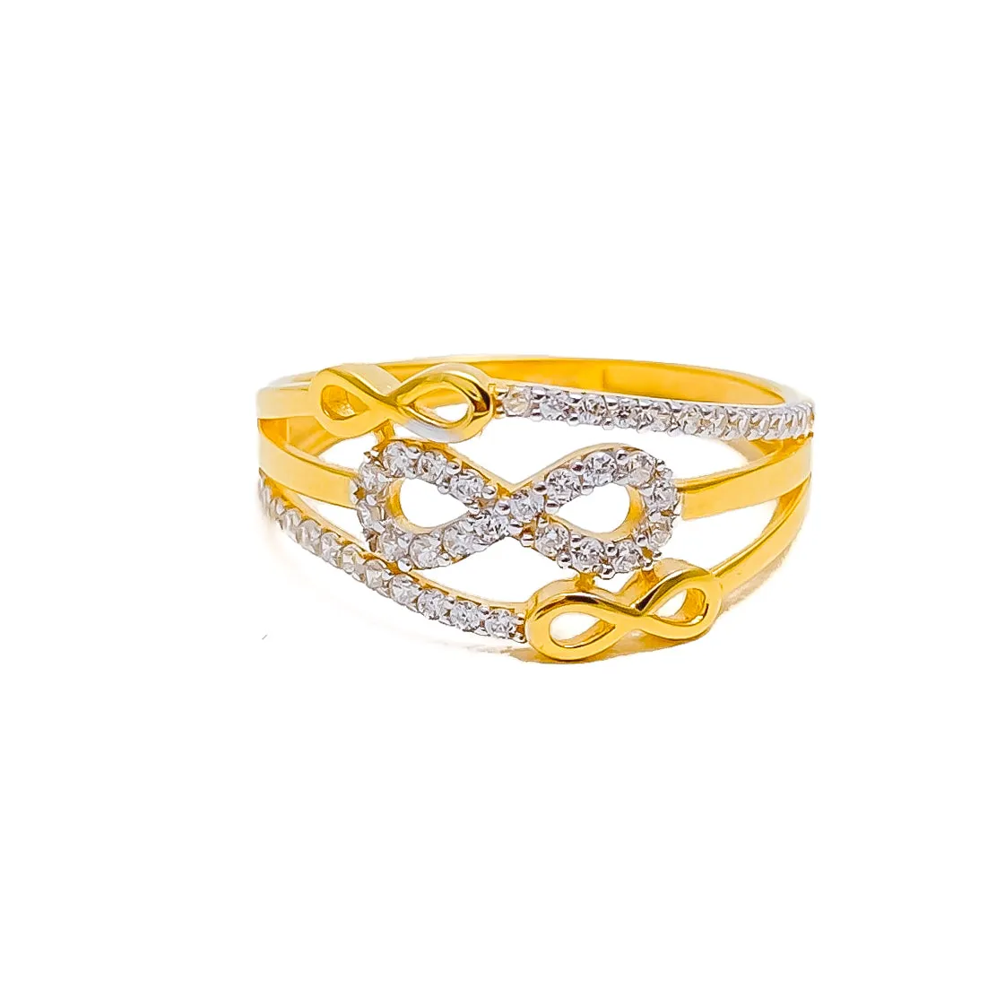 Charming Dressy 21k Gold CZ Ring