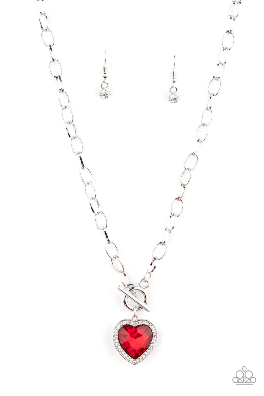 Check Your Heart Rate Red Paparazzi Necklace