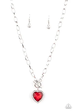 Check Your Heart Rate Red Paparazzi Necklace