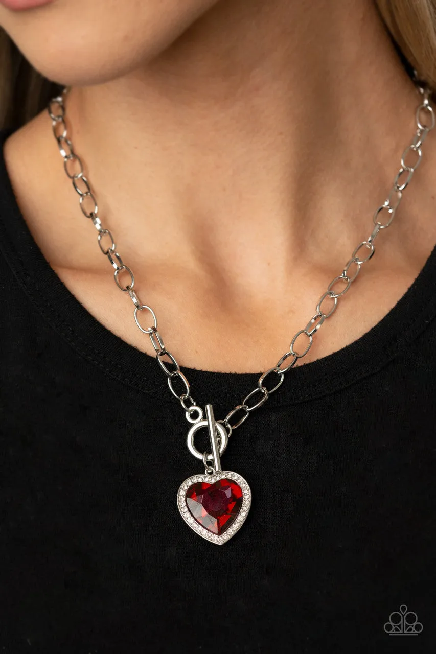 Check Your Heart Rate Red Paparazzi Necklace