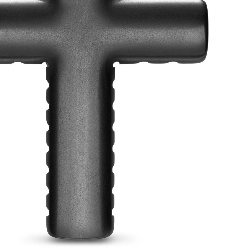 Chevron Cross Pendant in Black Titanium, 36mm