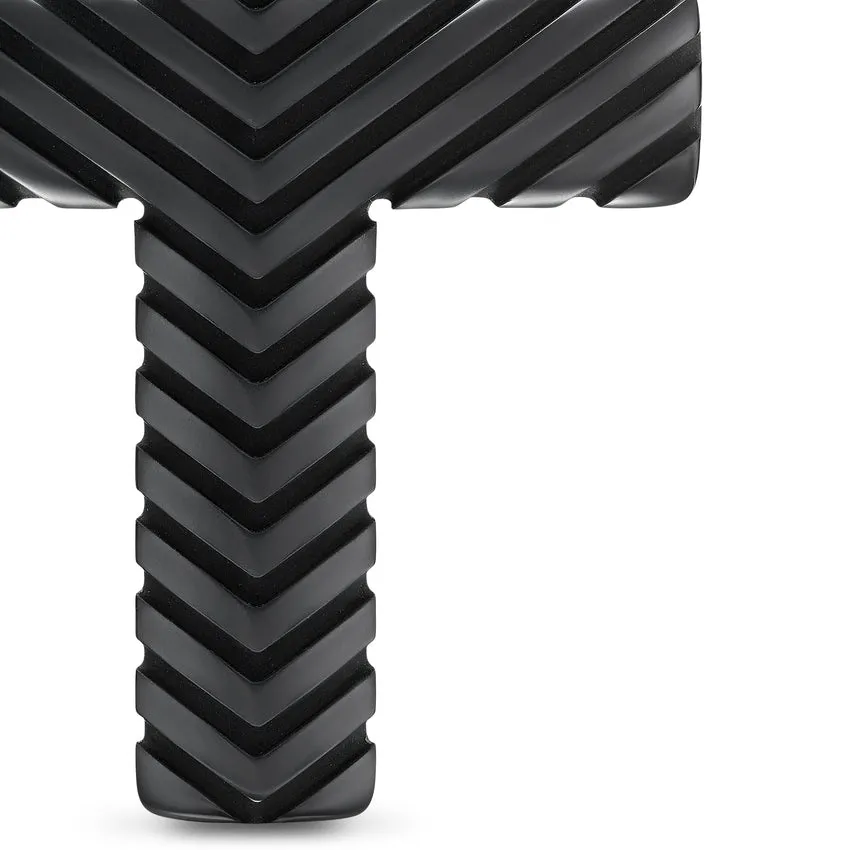 Chevron Cross Pendant in Black Titanium, 36mm