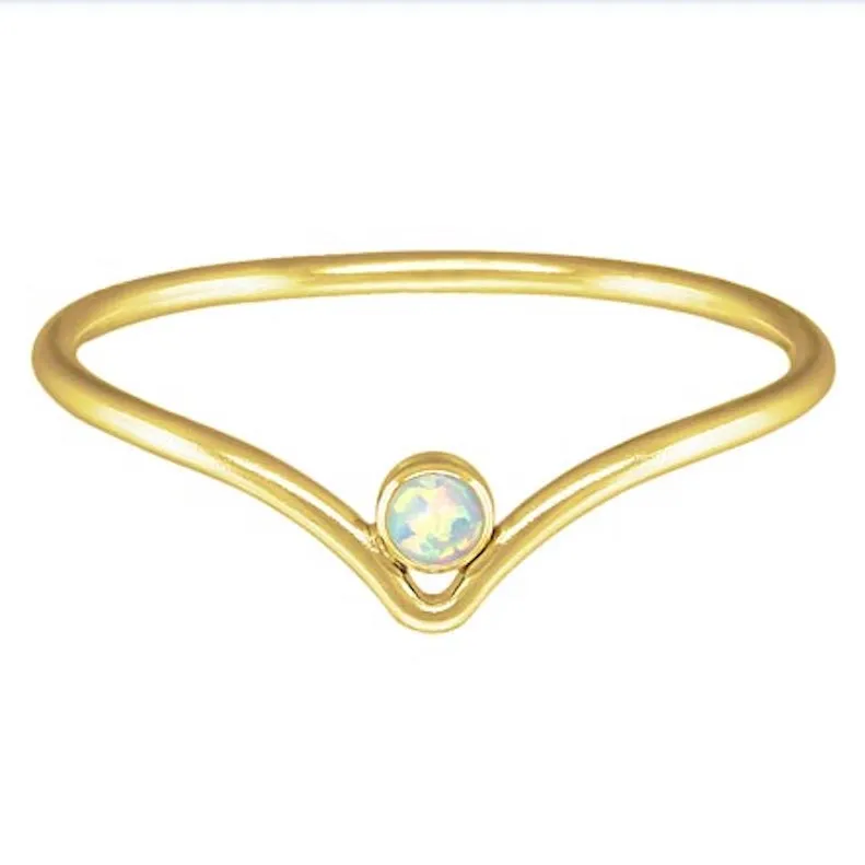 CHEVRON RAINBOW OPAL RING