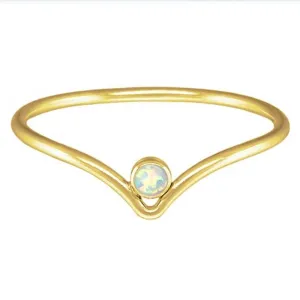 CHEVRON RAINBOW OPAL RING