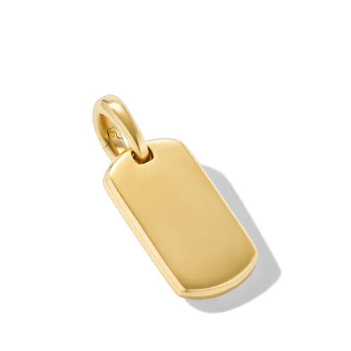 Chevron Tag in 18K Yellow Gold, 21mm