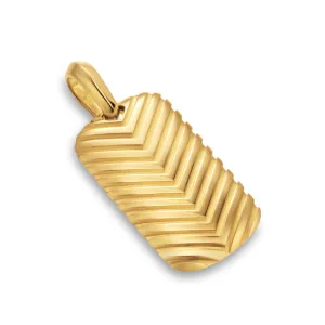 Chevron Tag in 18K Yellow Gold, 27mm