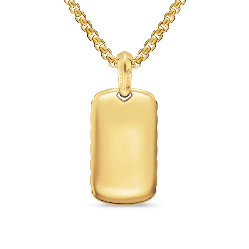 Chevron Tag in 18K Yellow Gold, 27mm