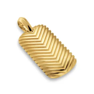 Chevron Tag in 18K Yellow Gold, 34mm