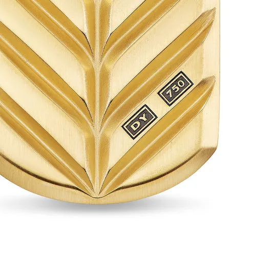 Chevron Tag in 18K Yellow Gold with Black Diamonds, 35mm