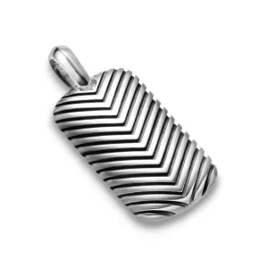 Chevron Tag in Sterling Silver, 34mm