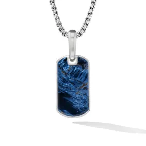 Chevron Tag in Sterling Silver with Pietersite, 21mm