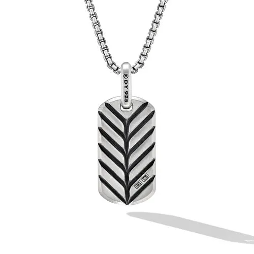 Chevron Tag in Sterling Silver with Pietersite, 27mm