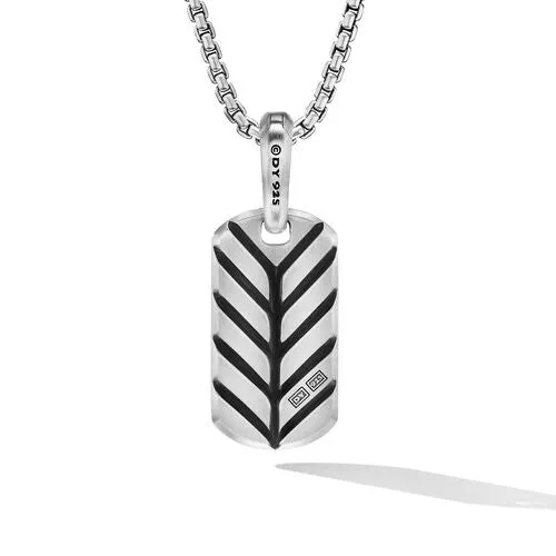 Chevron Tag in Sterling Silver with Tiger's Eye, 21mm