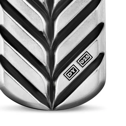 Chevron Tag in Sterling Silver with Tiger's Eye, 27mm