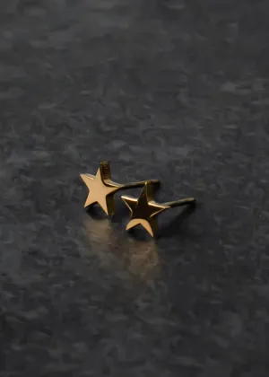 City View Star Stud Earrings Gold