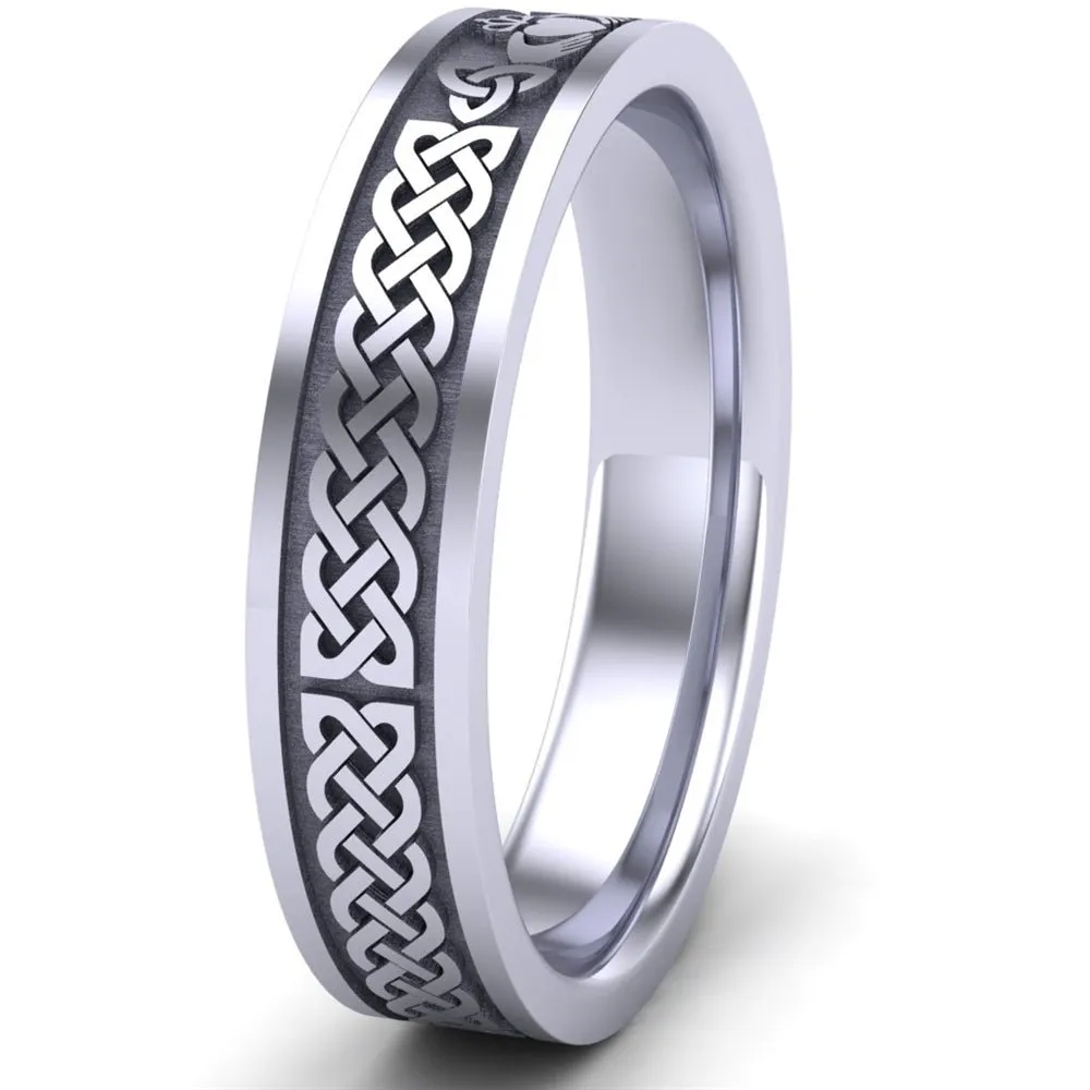 Claddagh Wedding Ring UCL1-14W5MFLAT - 14K White Gold