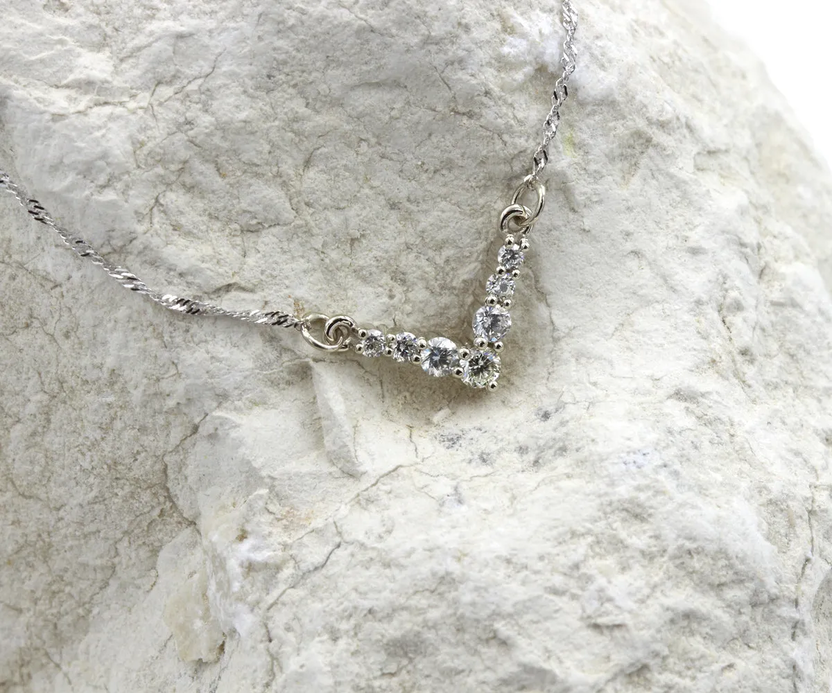 Classic V-Shaped Diamond Necklace